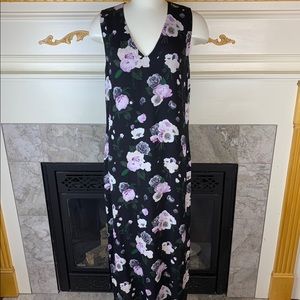 Equipment Femme Connery Floral Slit Silk Dress